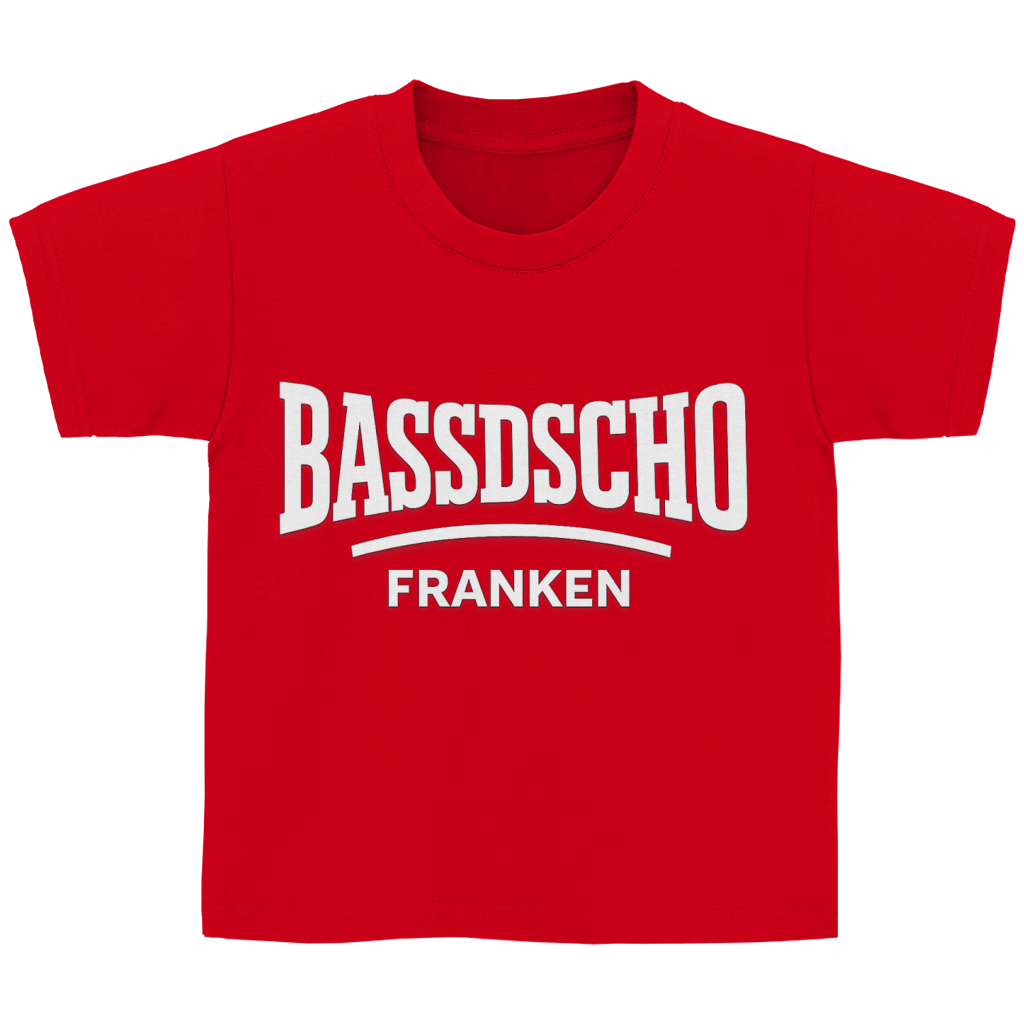 Kinder Basic T-Shirt Bassdscho Franken Schrift weiß
