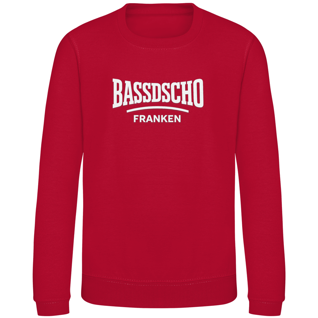 Kinder Sweatshirt Bassdscho Franken Schrift weiß