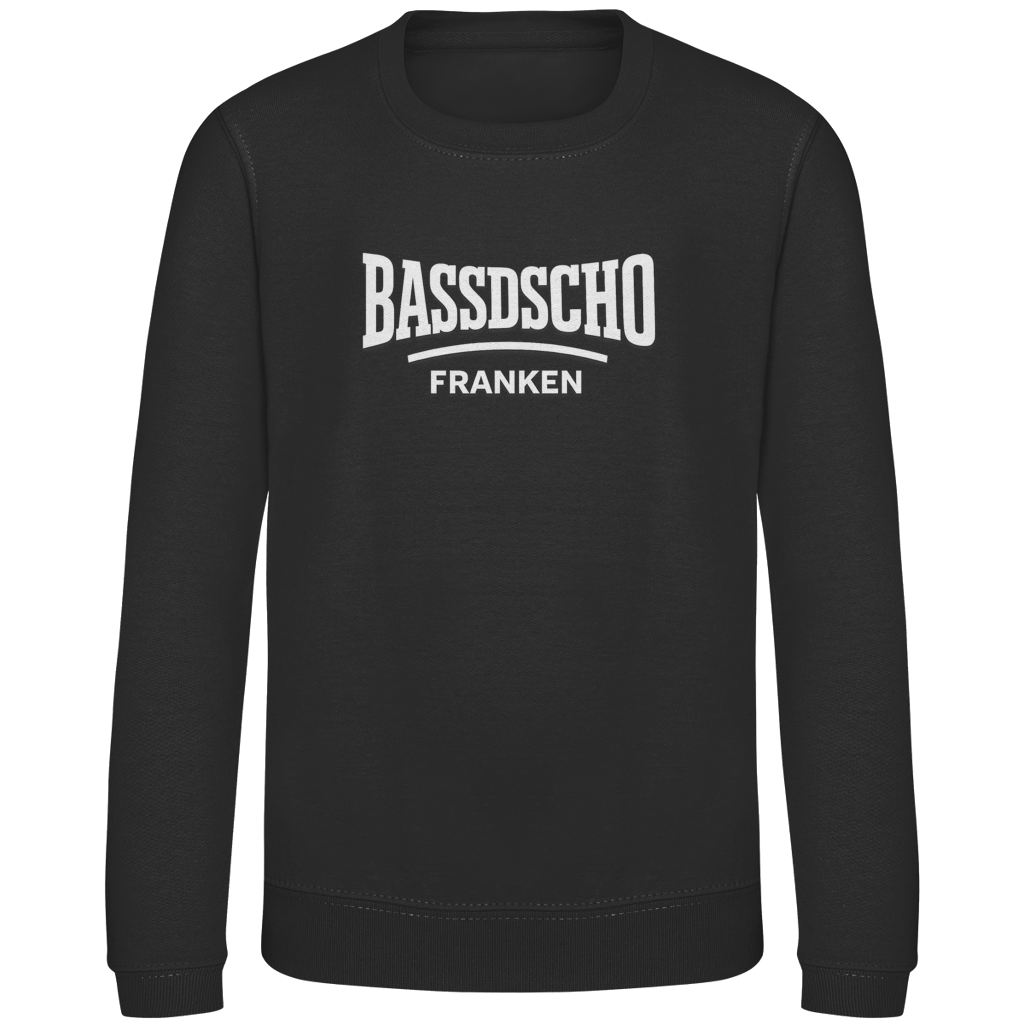 Kinder Sweatshirt Bassdscho Franken Schrift weiß
