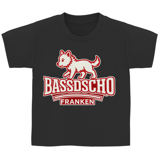 Kinder Basic T-Shirt Bassdscho Franken Wolf rot klein
