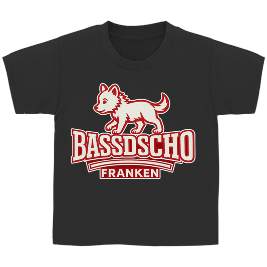 Kinder Basic T-Shirt Bassdscho Franken Wolf rot klein