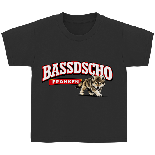 Kinder Basic T-Shirt Bassdscho Franken Wolf Blick vorne