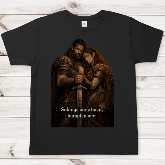 Herren T-Shirt Solange wir atmen kämpfen wir Wikinger Paar