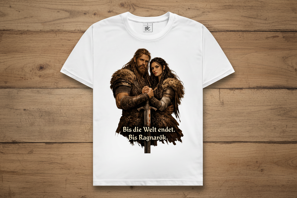 Herren T-Shirt bis die Welt endet Wikinger