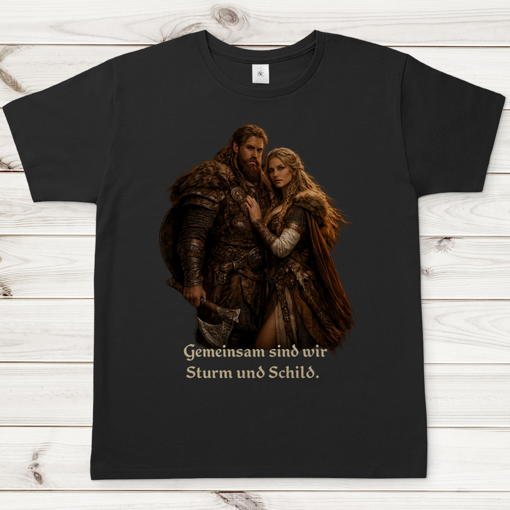 Herren T-Shirt Gemeinsam sind wir Sturm und Schild Wikinger