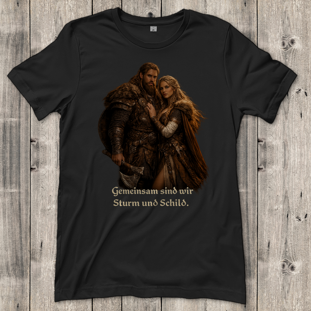 Damen T-Shirt Gemeinsam sind wir Sturm und Schild Wikinger