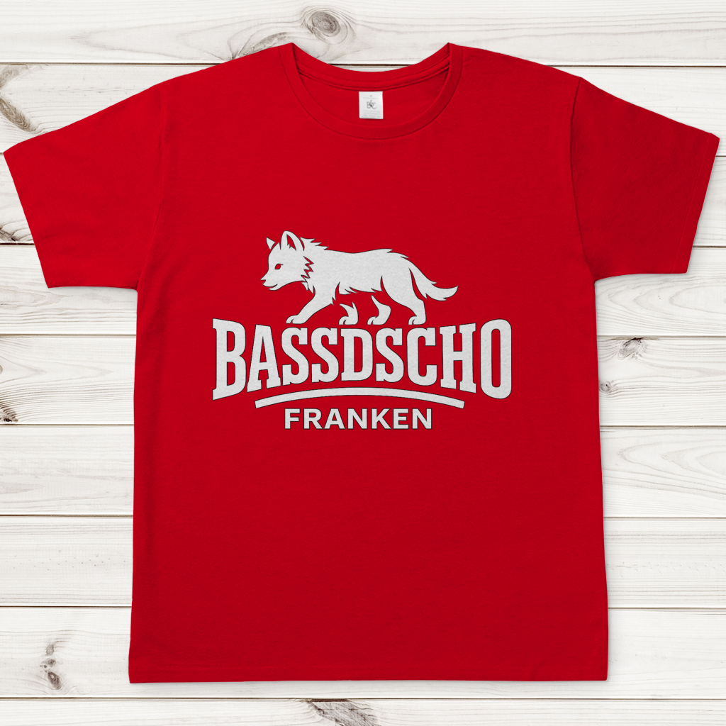 Herren T-Shirt Bassdscho Franken 1 weiß