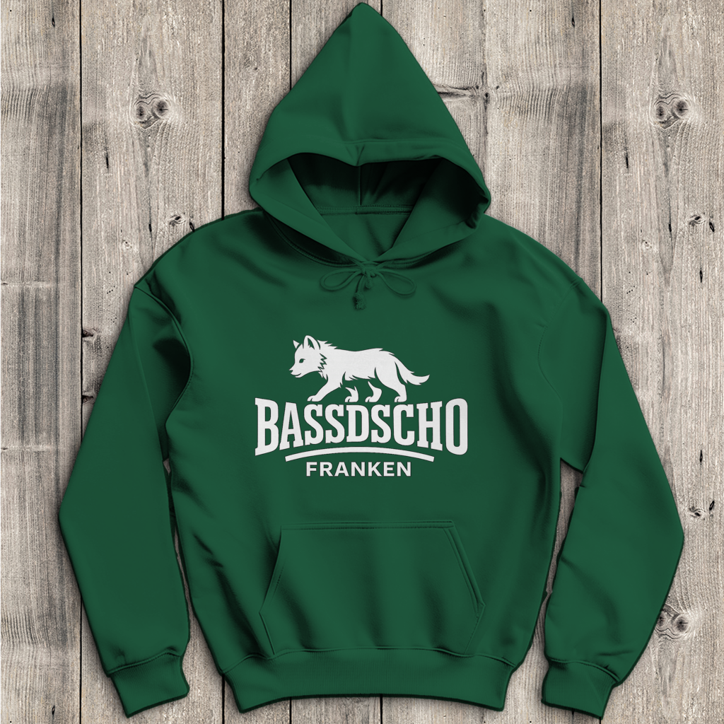 Herren Hoodie Bassdscho Franken 1 weiß