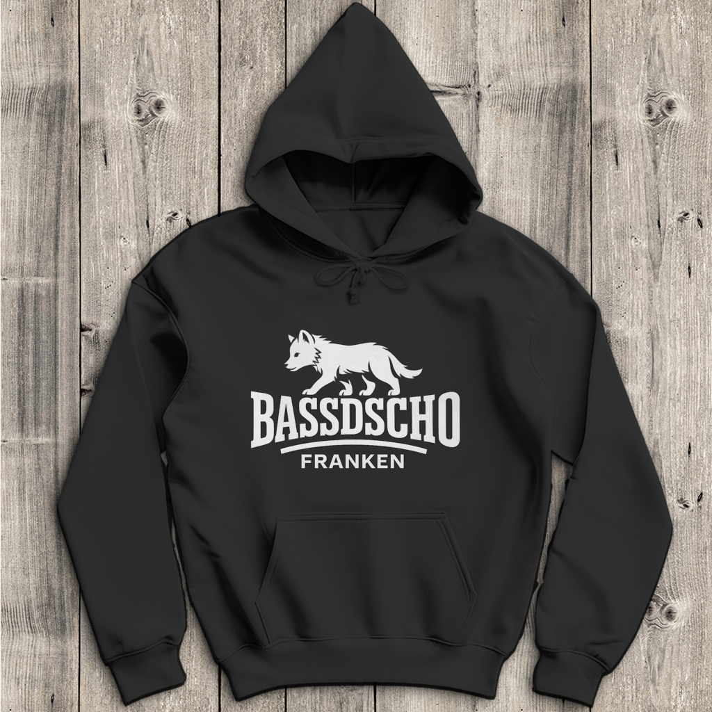 Herren Hoodie Bassdscho Franken 1 weiß