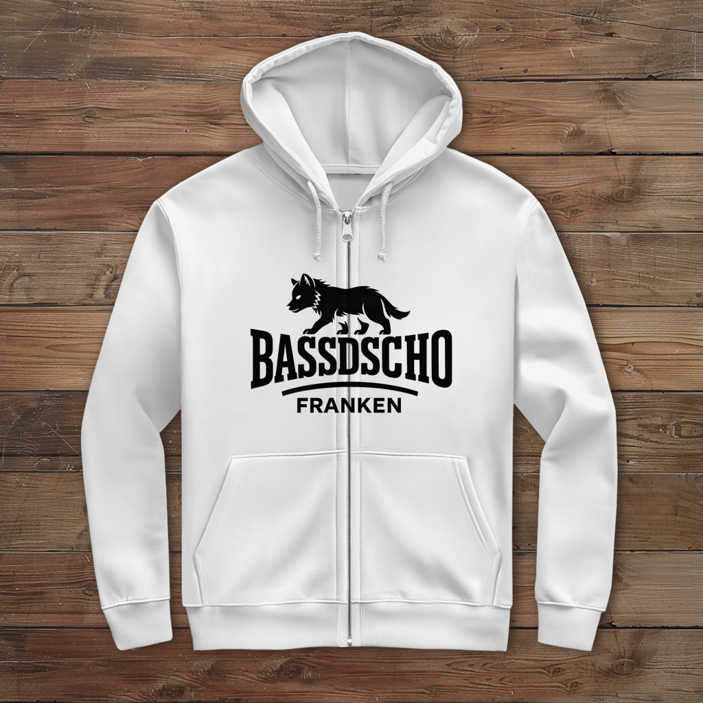 Herren Zipper Hoodie Bassdscho Franken 1 schwarz