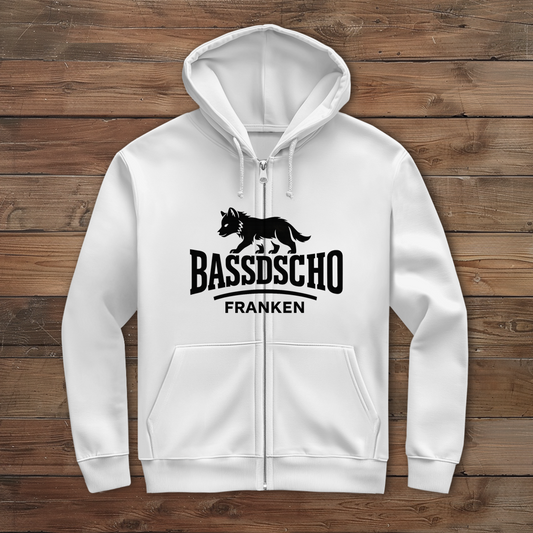 Herren Zipper Hoodie Bassdscho Franken 1 schwarz