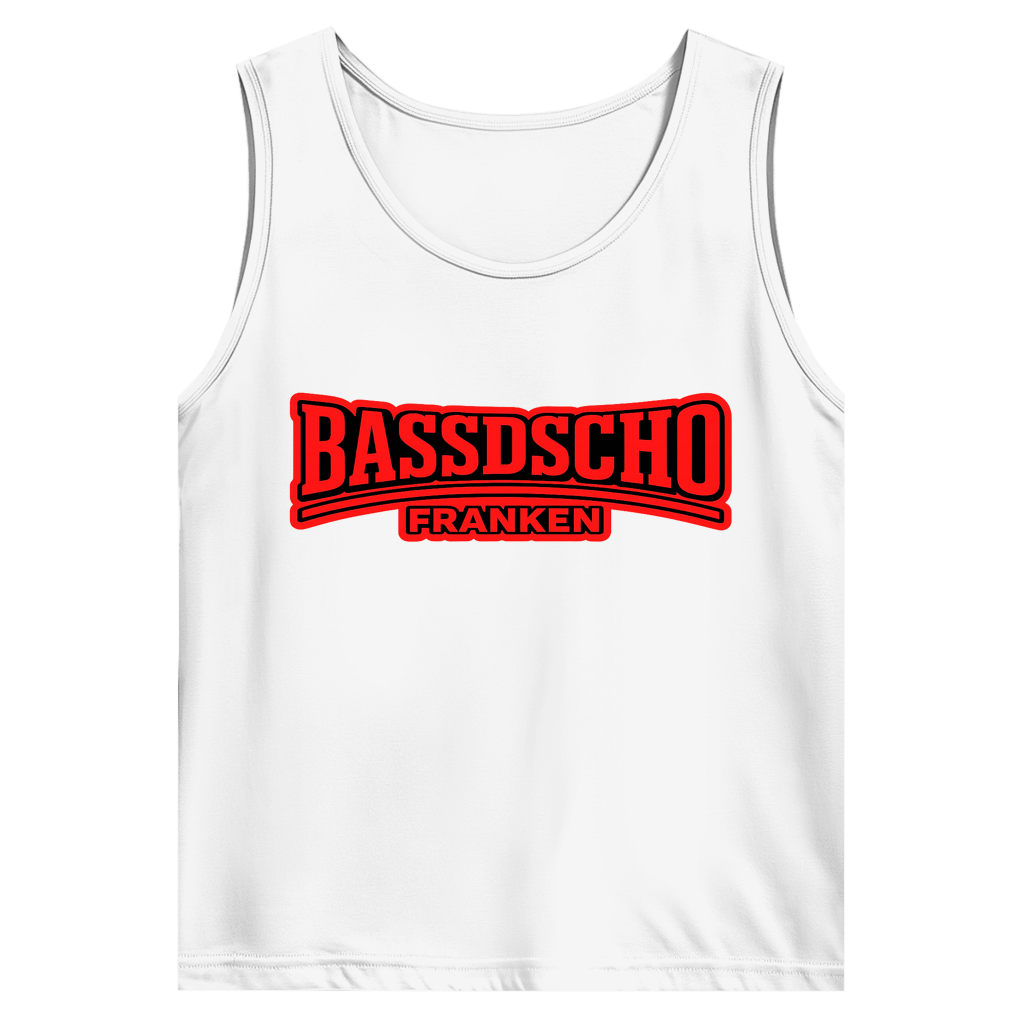 Herren Basic Tank Top Bassdscho rot und rot umrandet