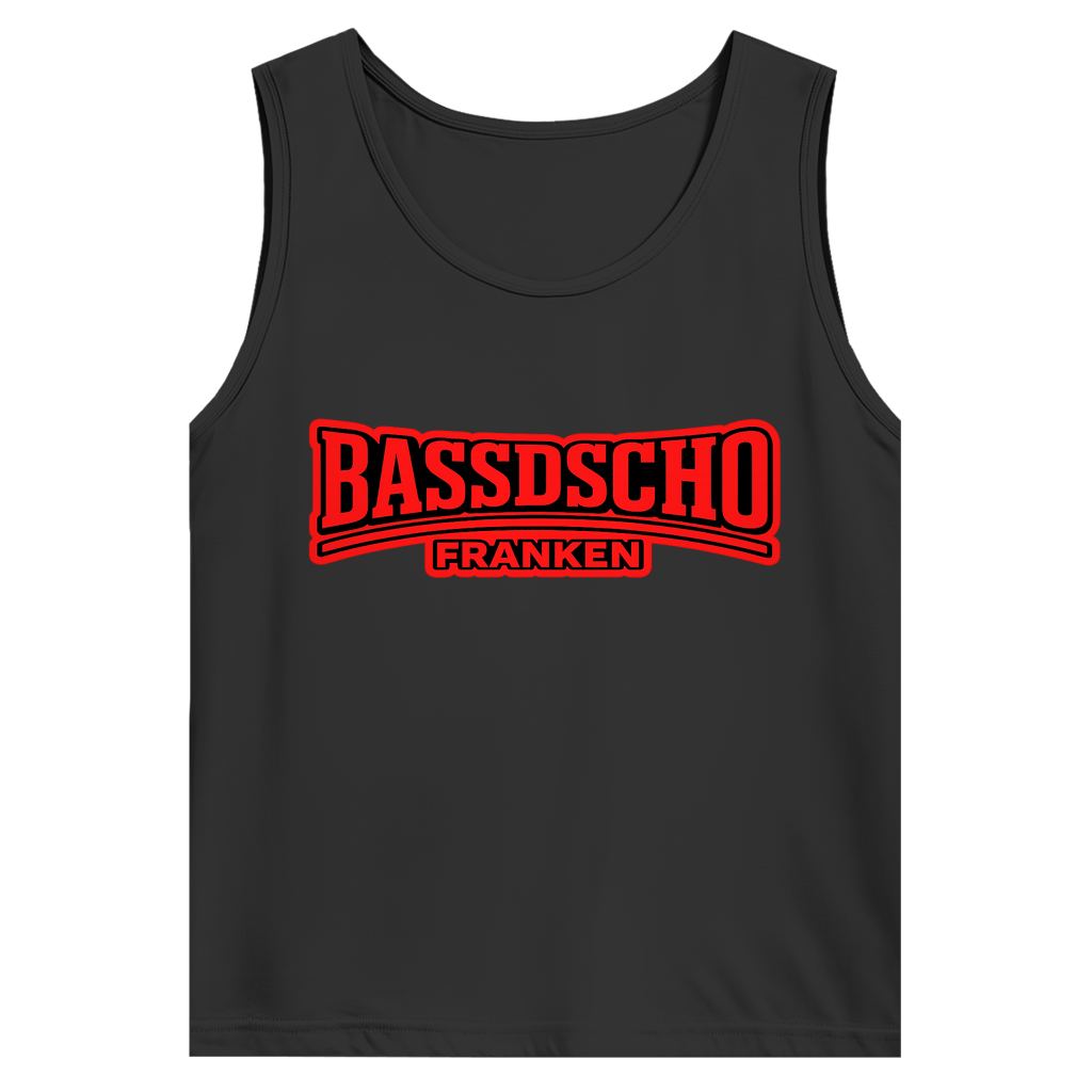 Herren Basic Tank Top Bassdscho rot und rot umrandet