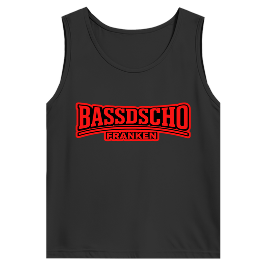 Herren Basic Tank Top Bassdscho rot und rot umrandet