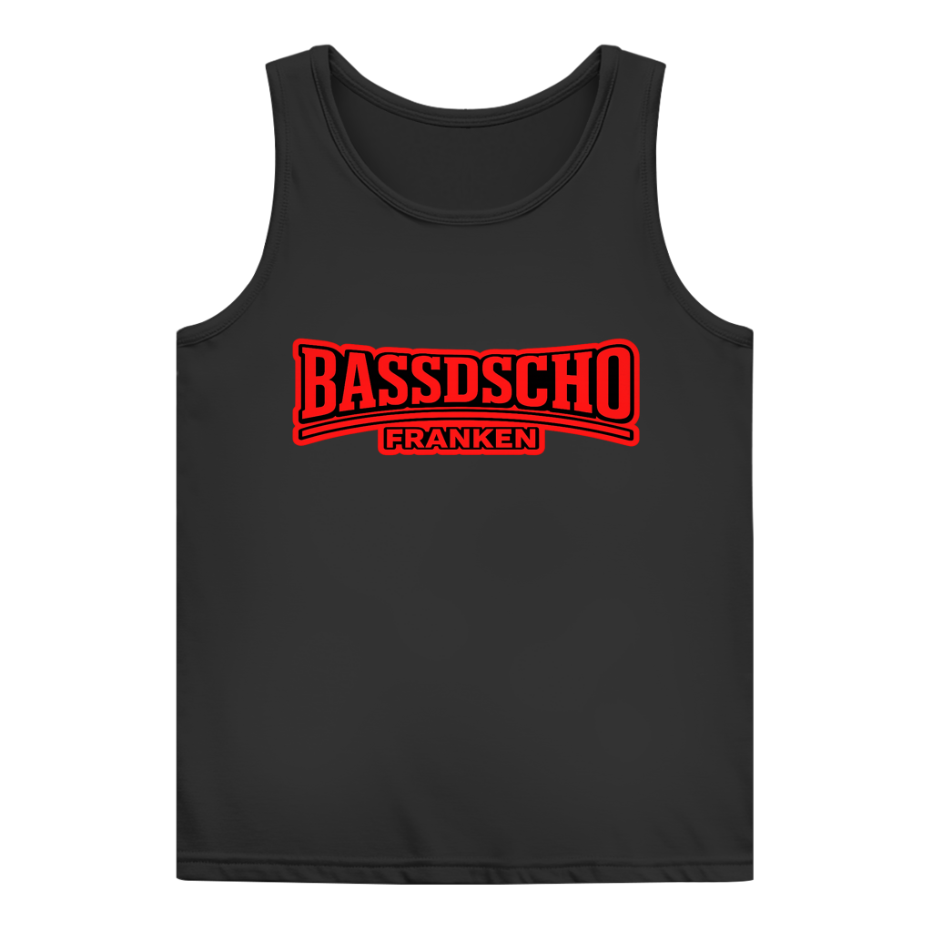 Damen Basic Tank Top Bassdscho rot und rot umrandet