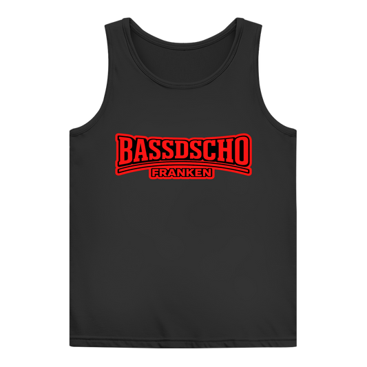 Damen Basic Tank Top Bassdscho rot und rot umrandet