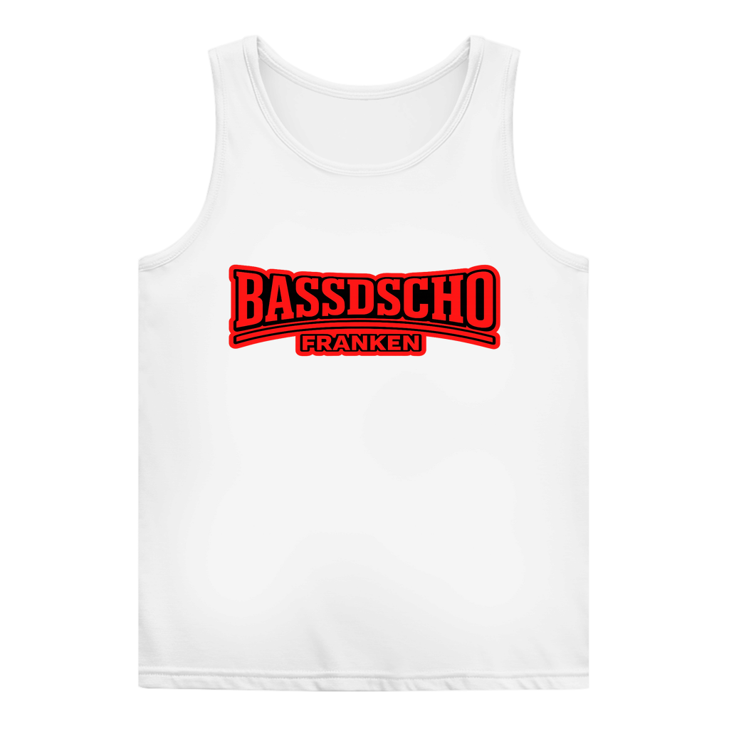 Damen Basic Tank Top Bassdscho rot und rot umrandet