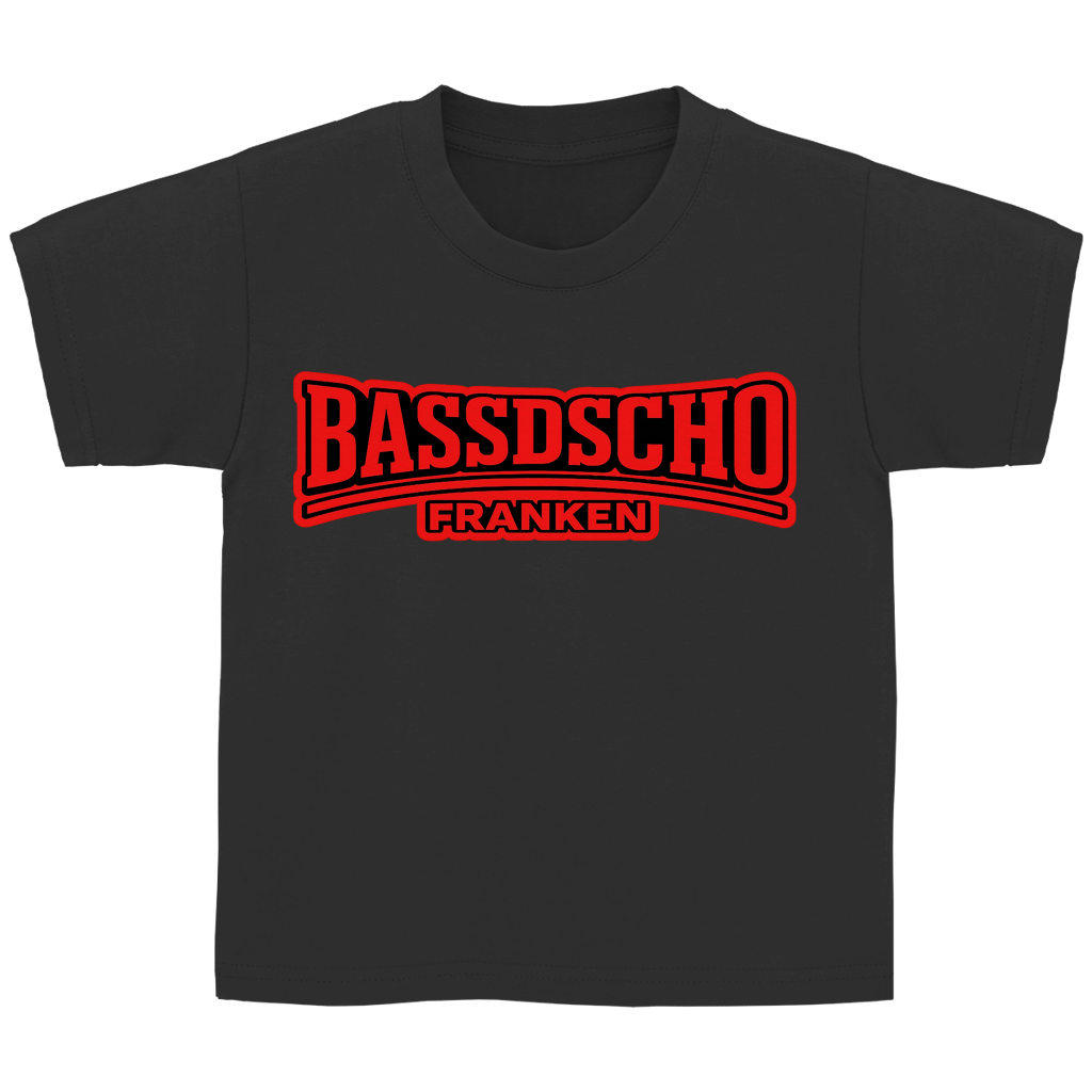 Kinder Basic T-Shirt Bassdscho rot und rot umrandet
