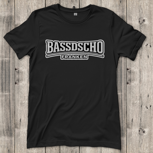 Damen T-Shirt Bassdscho weiß und weiß umrandet