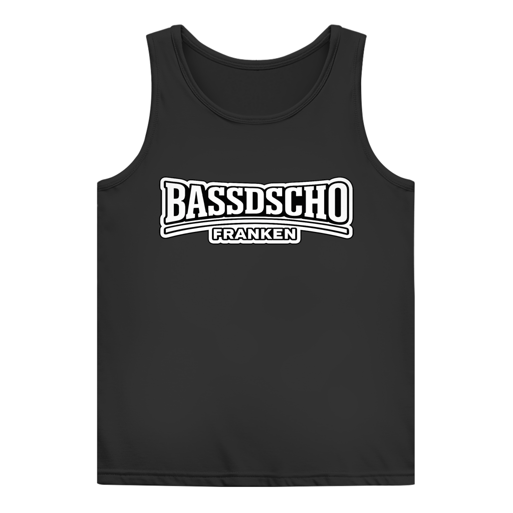 Damen Basic Tank Top Bassdscho weiß und weiß umrandet