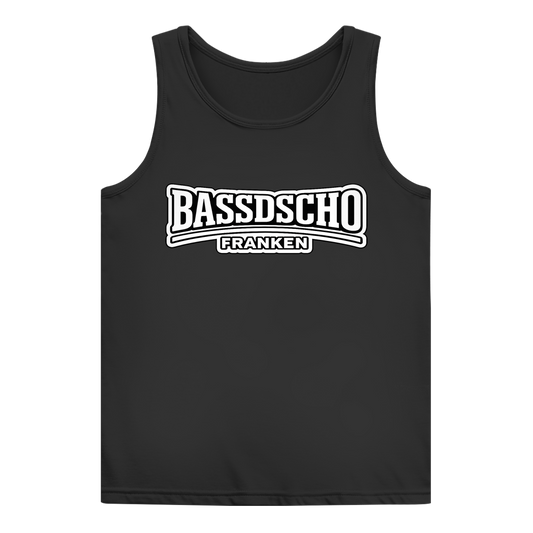 Damen Basic Tank Top Bassdscho weiß und weiß umrandet
