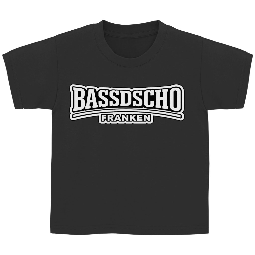 Kinder Basic T-Shirt Bassdscho weiß und weiß umrandet