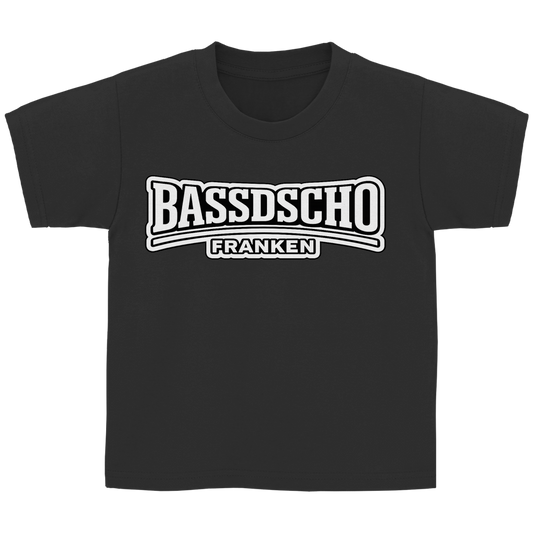 Kinder Basic T-Shirt Bassdscho weiß und weiß umrandet