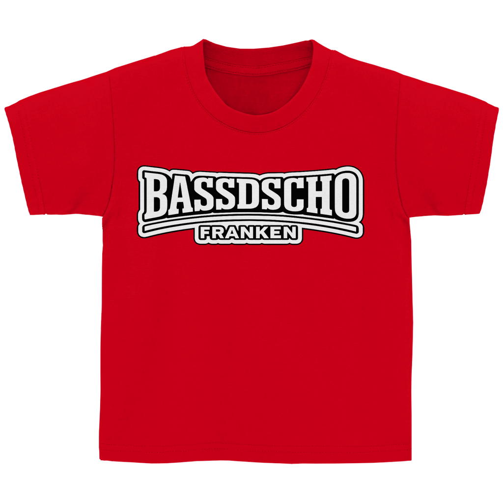Kinder Basic T-Shirt Bassdscho weiß und weiß umrandet