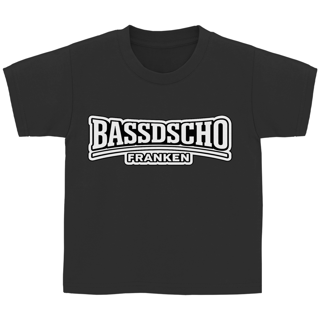 Kinder Basic T-Shirt Bassdscho weiß und weiß umrandet