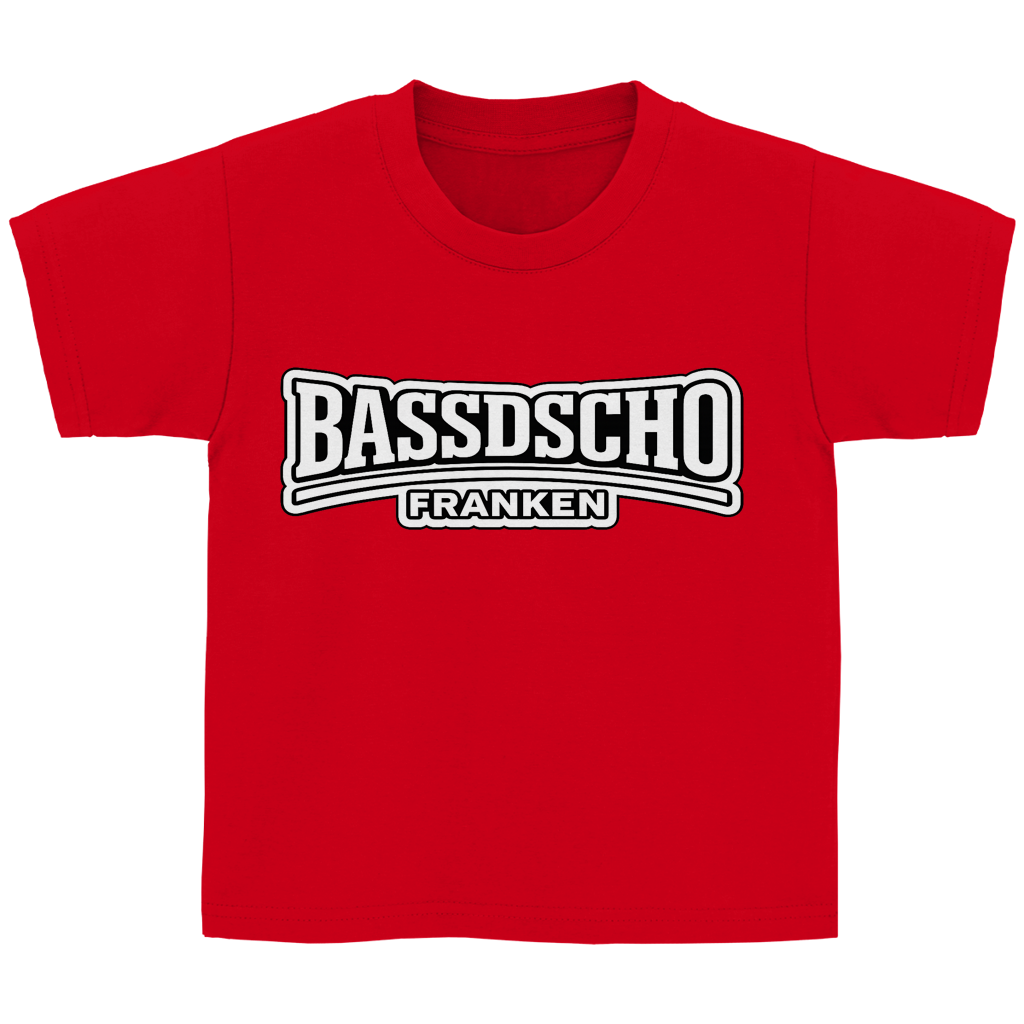 Kinder Basic T-Shirt Bassdscho weiß und weiß umrandet