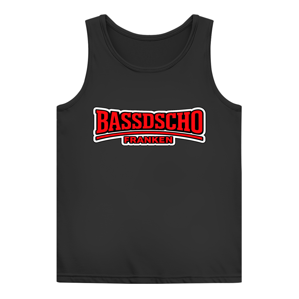 Damen Basic Tank Top Bassdscho rot und weiß umrandet