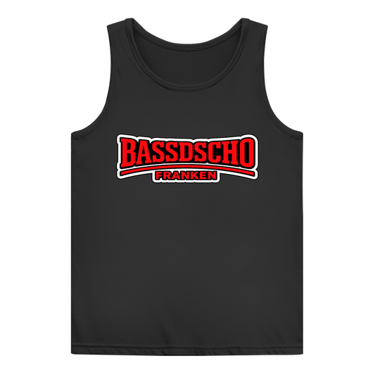 Damen Basic Tank Top Bassdscho rot und weiß umrandet