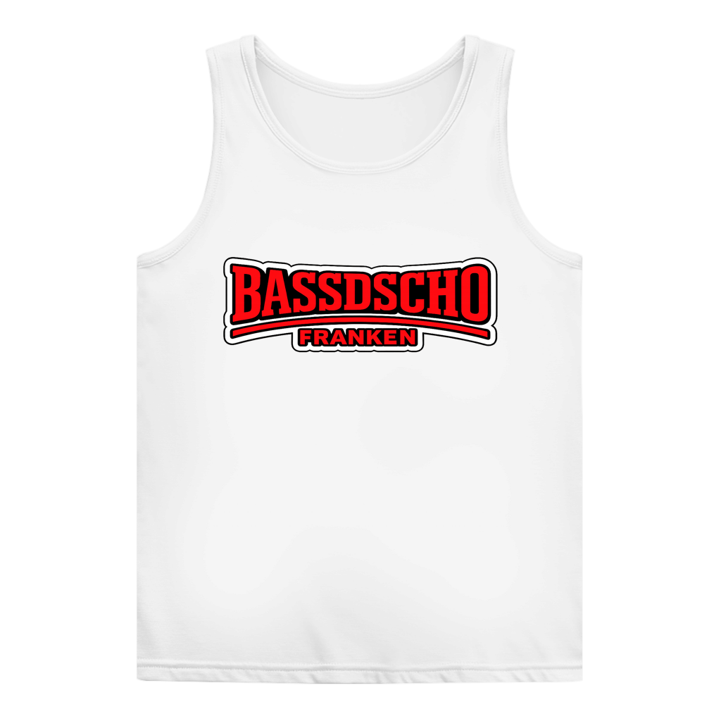 Damen Basic Tank Top Bassdscho rot und weiß umrandet