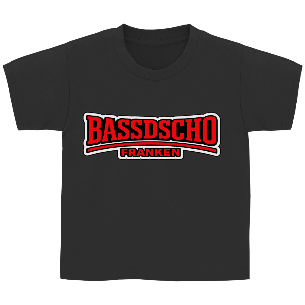 Kinder Basic T-Shirt Bassdscho rot und weiß umrandet