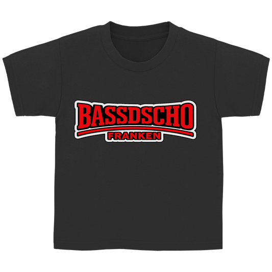 Kinder Basic T-Shirt Bassdscho rot und weiß umrandet