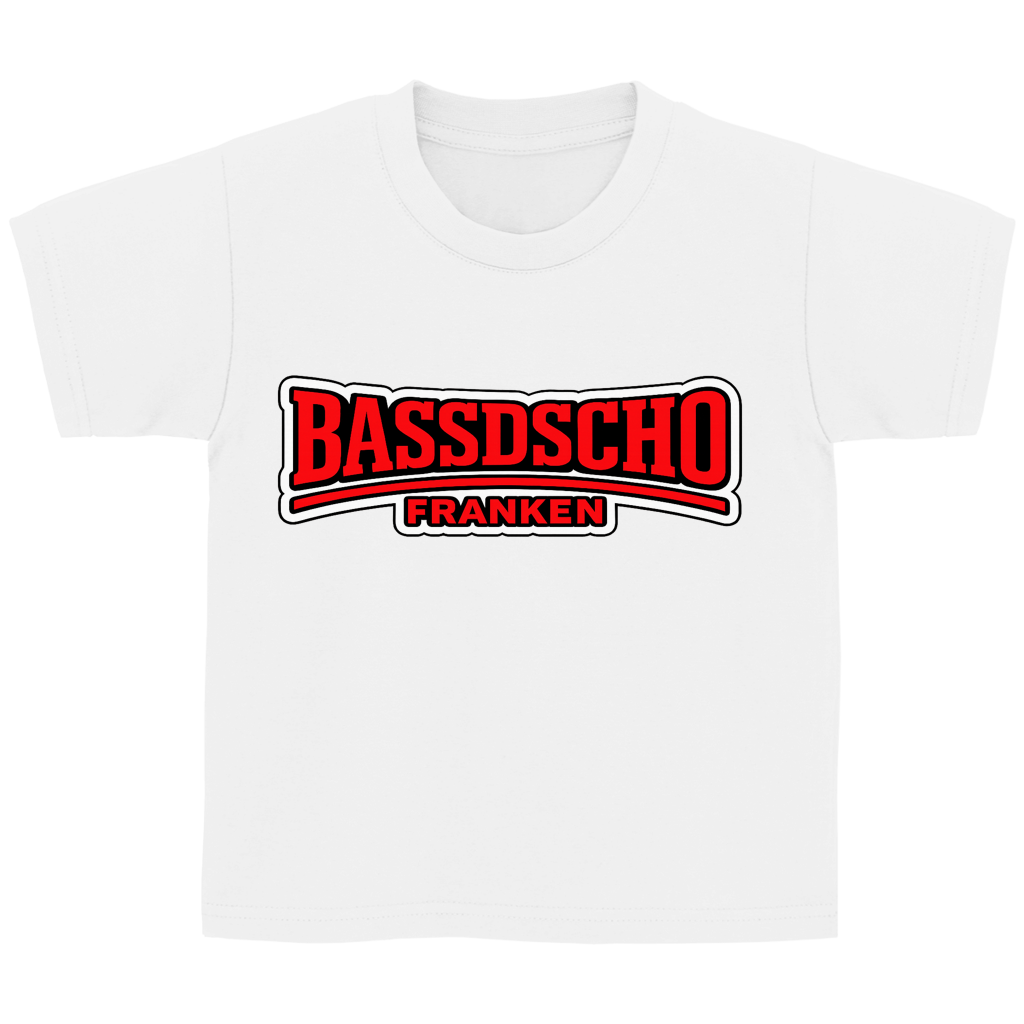 Kinder Basic T-Shirt Bassdscho rot und weiß umrandet