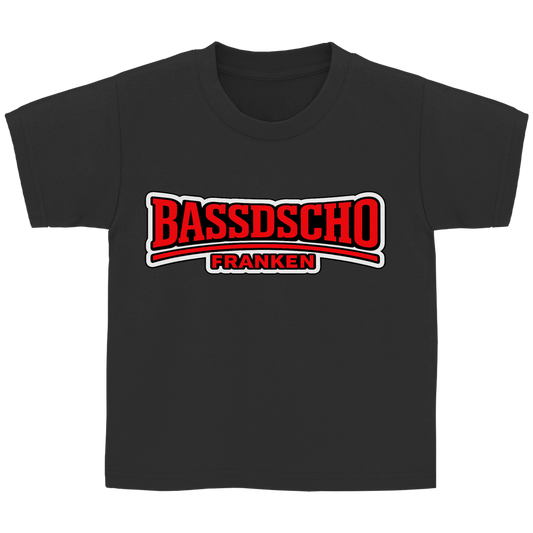 Kinder Basic T-Shirt Bassdscho rot und weiß umrandet