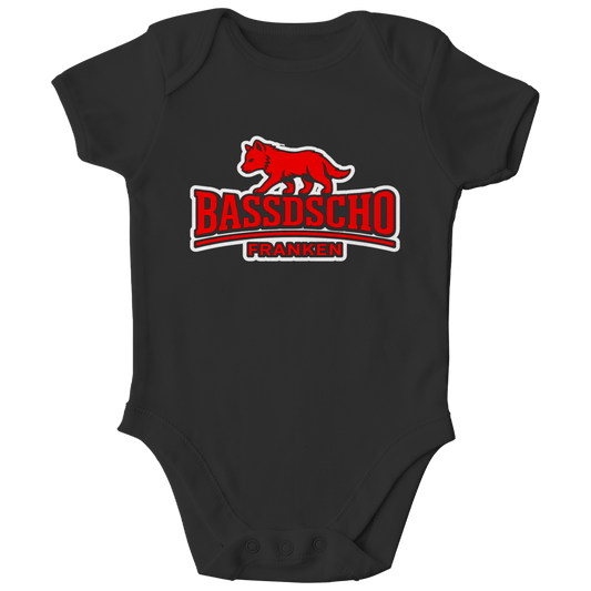Kinder Bio Body Bassdscho Franken Wolf Rot weiß umrandet