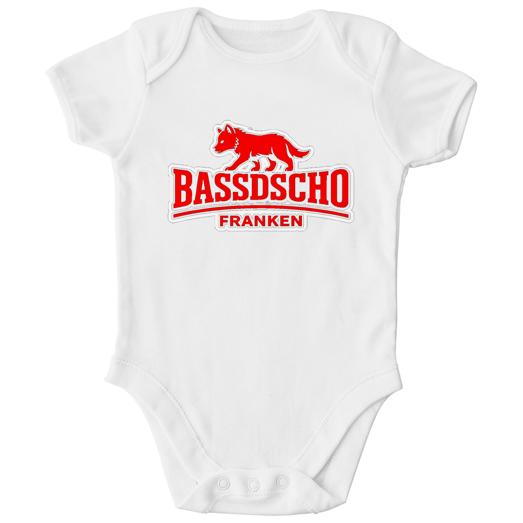 Kinder Bio Body Bassdscho Franken Wolf Rot weiß umrandet