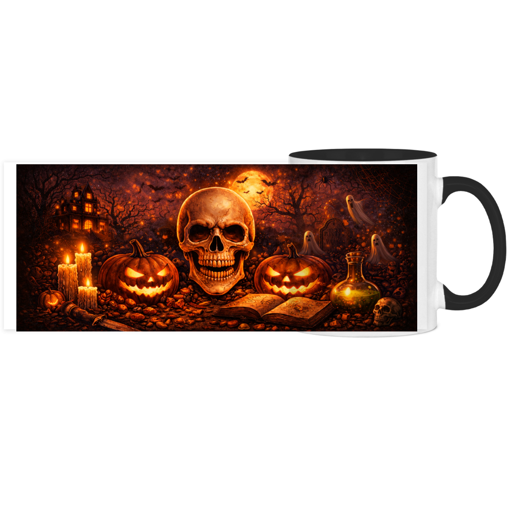 Panorama Tasse zweifarbig Halloween Panorama
