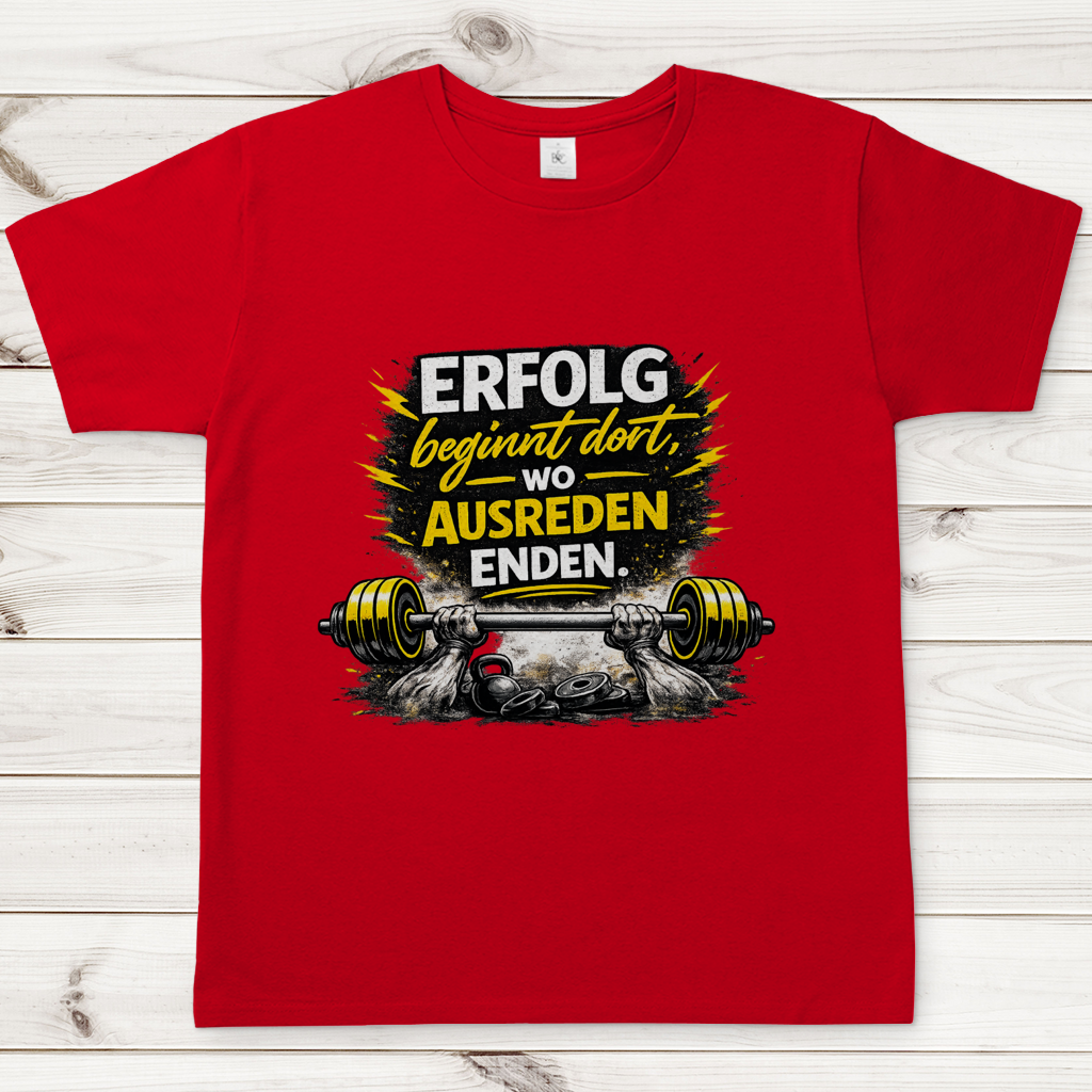 Herren T-Shirt Erfolg im Fitnessstudio