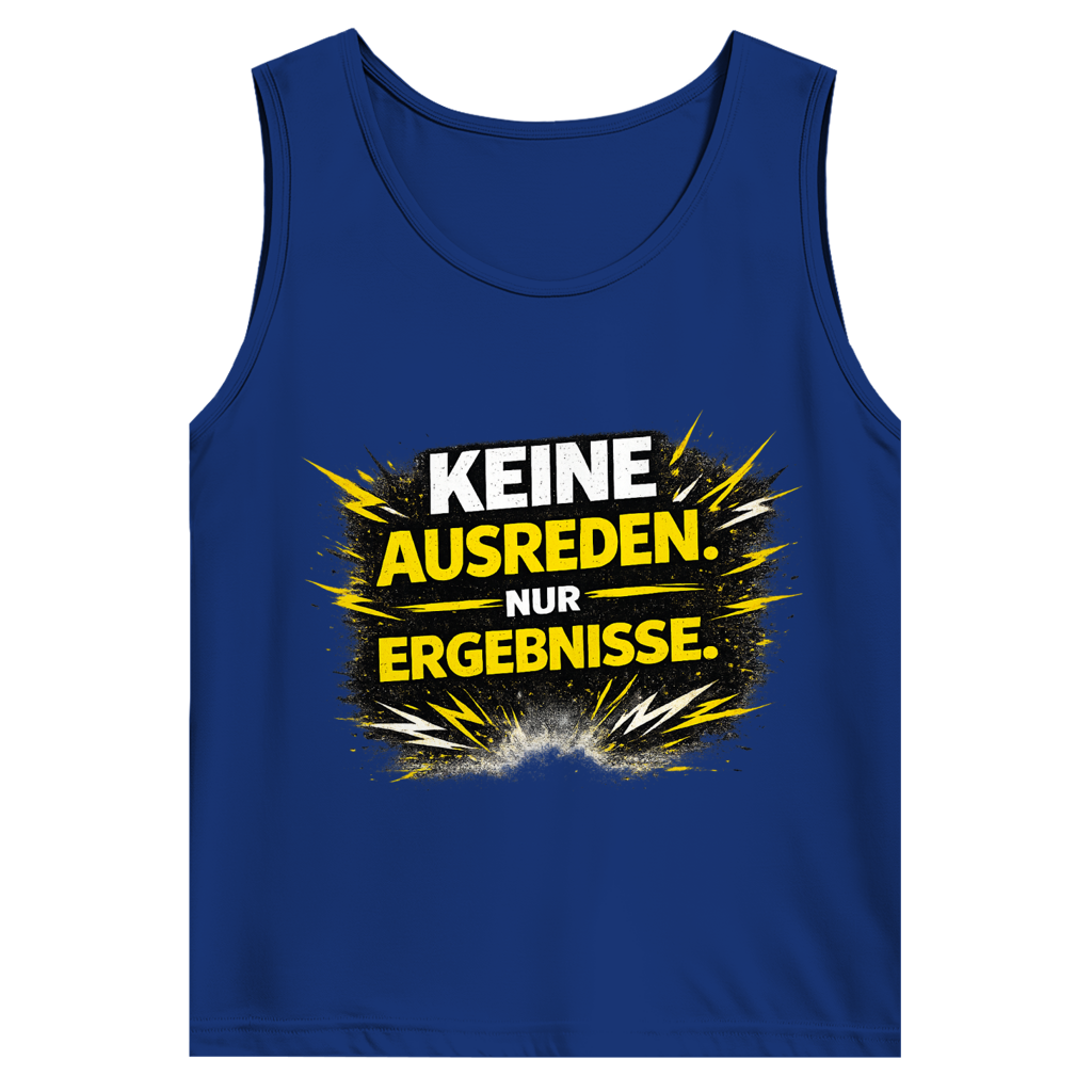 Herren Basic Tank Top Keine Ausreden, nur Ergebnisse
