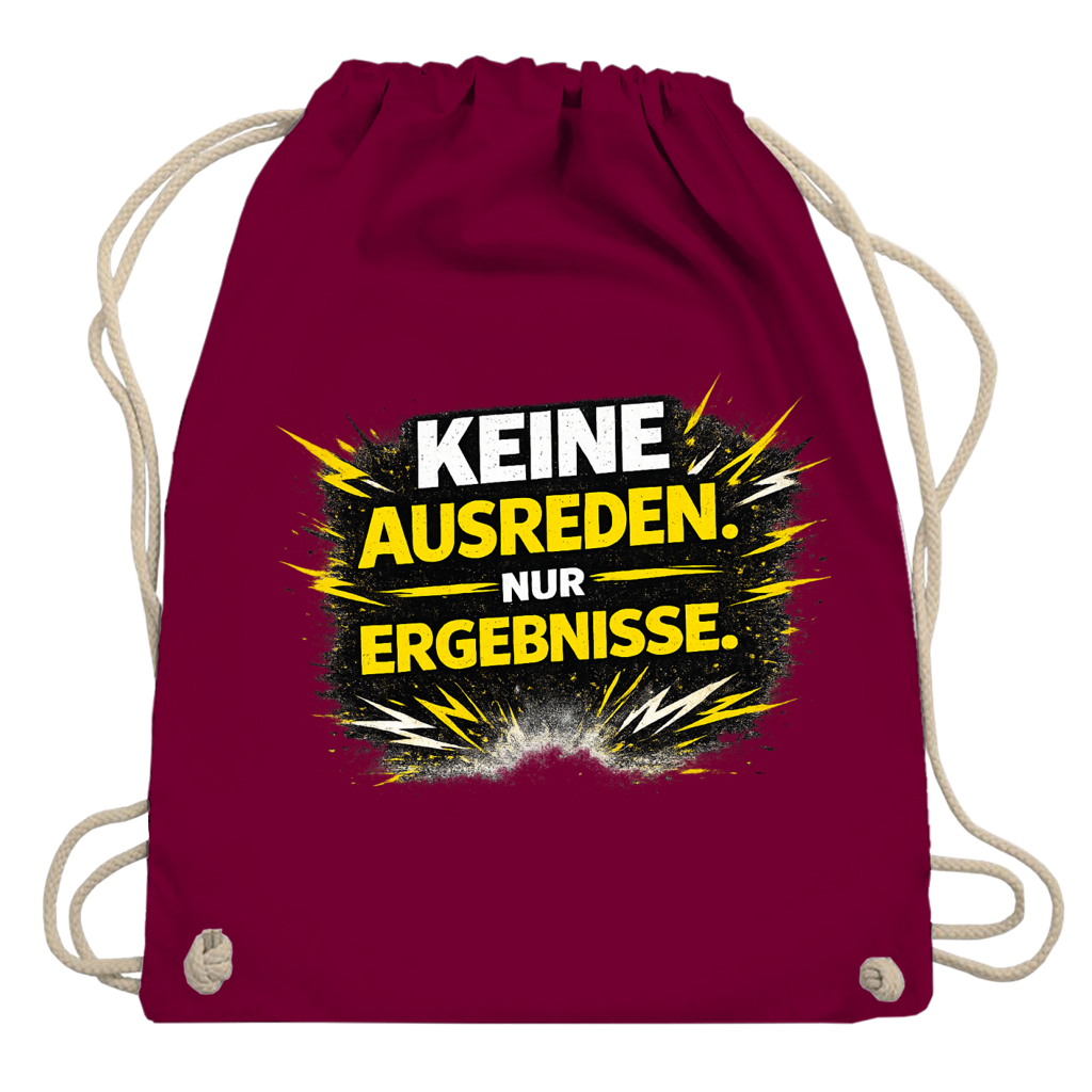 Turnbeutel Keine Ausreden, nur Ergebnisse