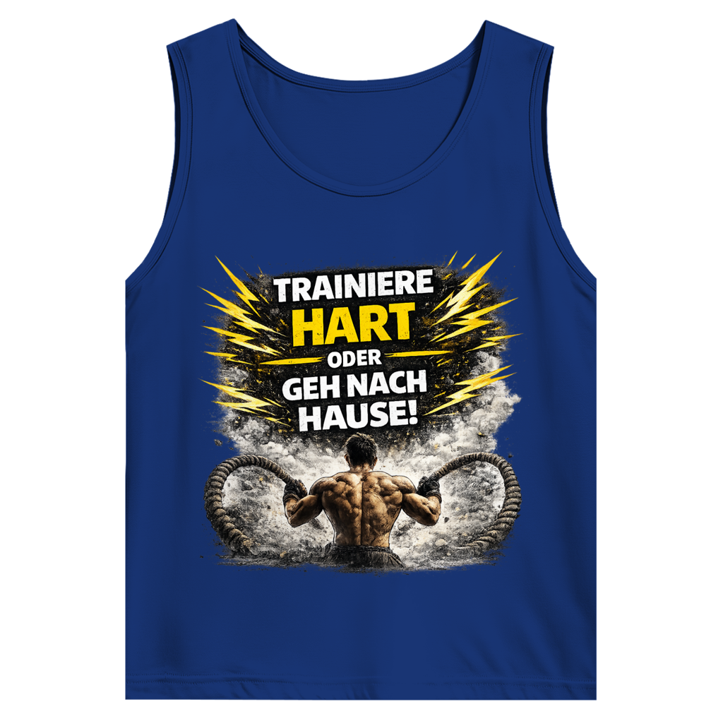 Herren Basic Tank Top Trainiere hart oder geh nach Hause