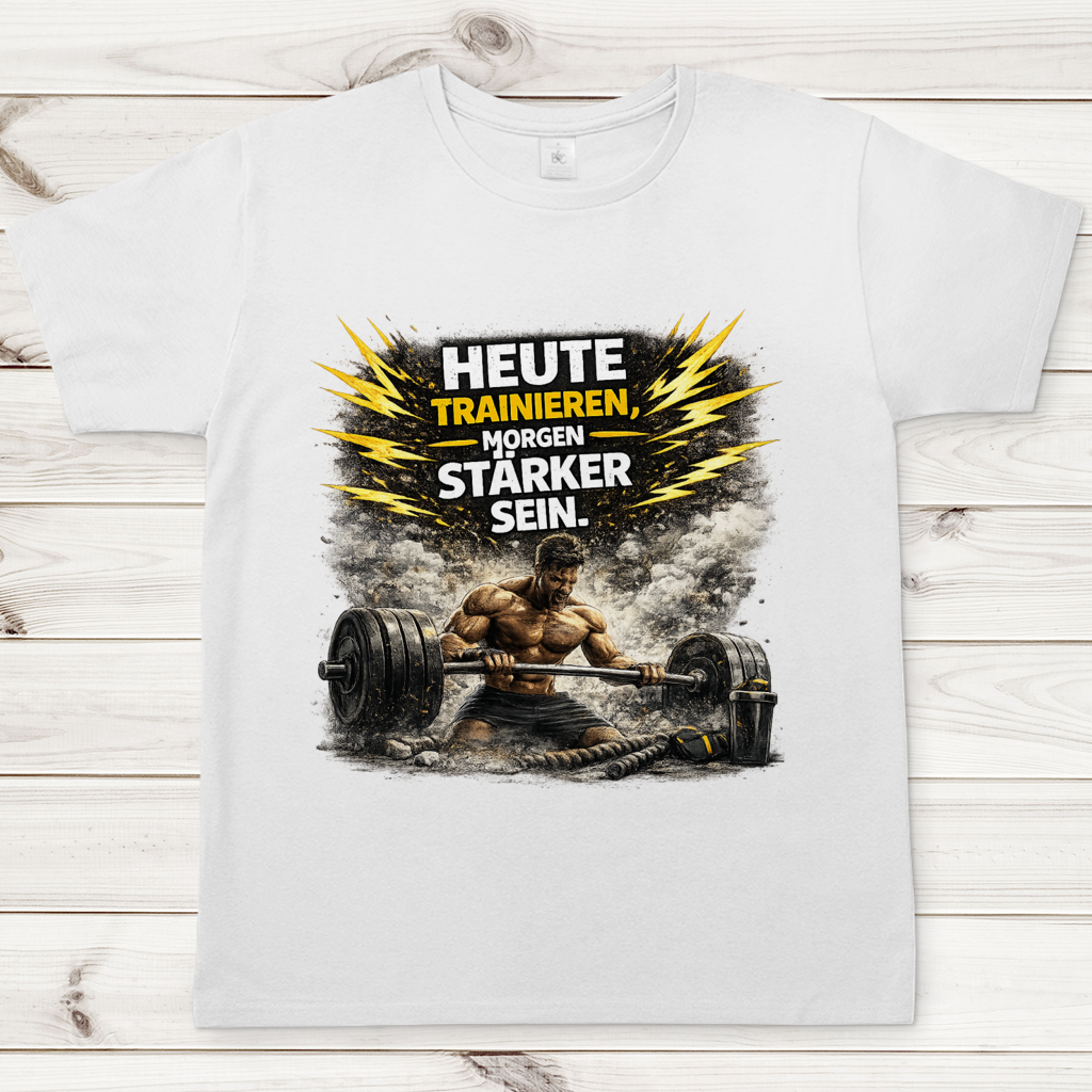 Herren T-Shirt Kraft durch Training und Entschlossenheit