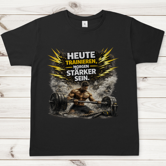 Herren T-Shirt Kraft durch Training und Entschlossenheit