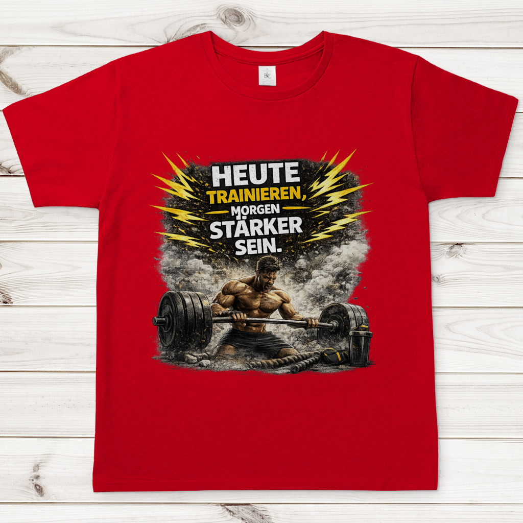 Herren T-Shirt Kraft durch Training und Entschlossenheit