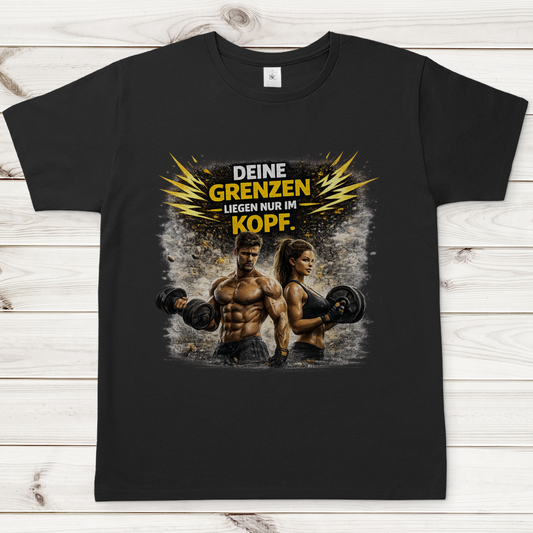 Herren T-Shirt Grenze im Kopf Fitness