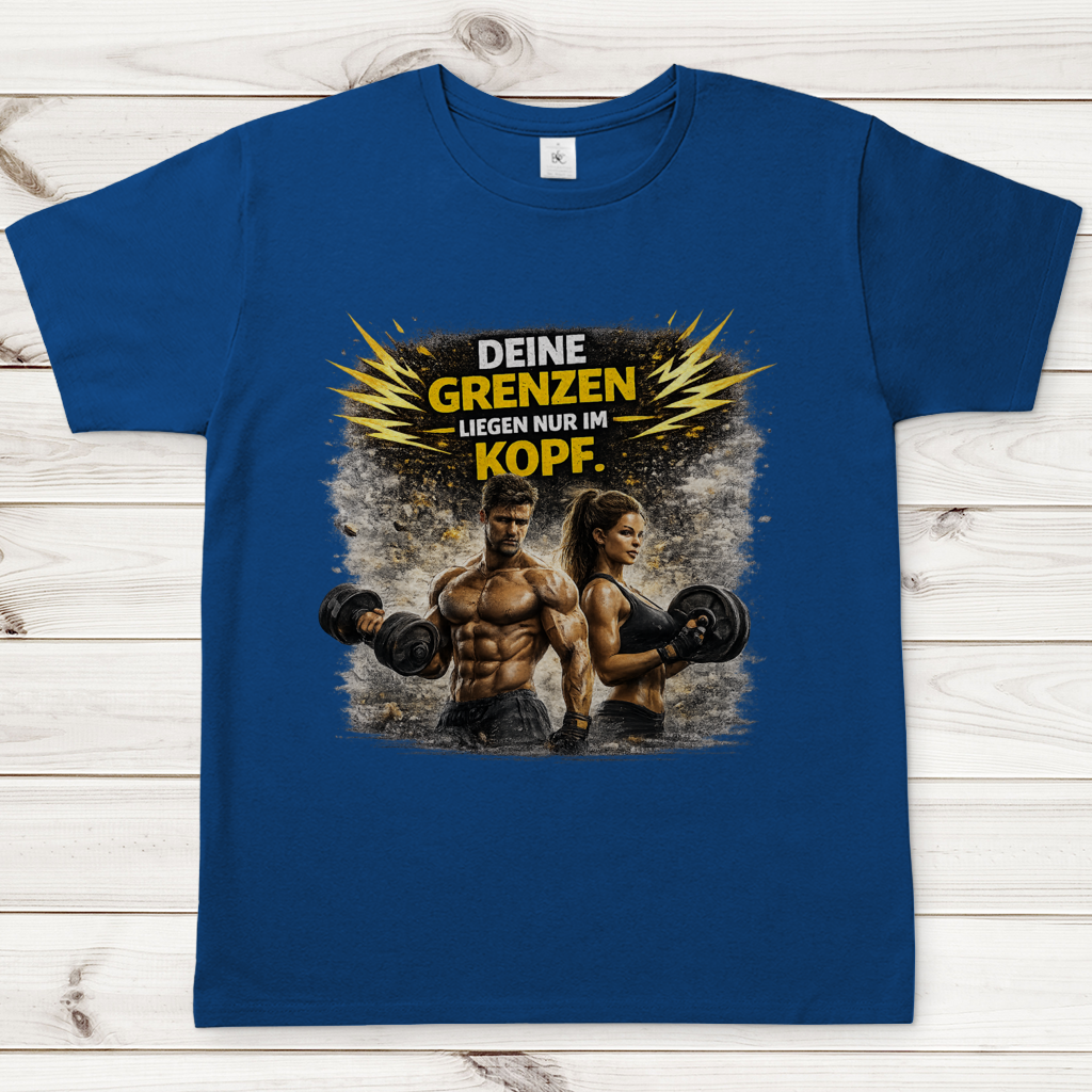 Herren T-Shirt Grenze im Kopf Fitness