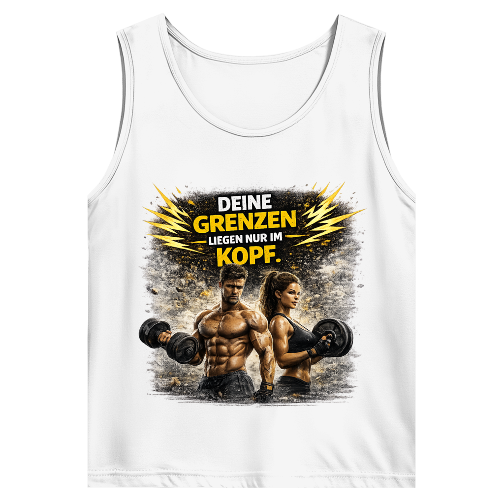 Herren Basic Tank Top Grenze im Kopf Fitness